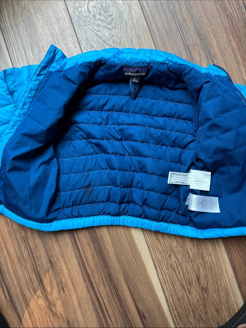 3T Patagonia Kids Vibrant Blue Quilted Puffer Jacket